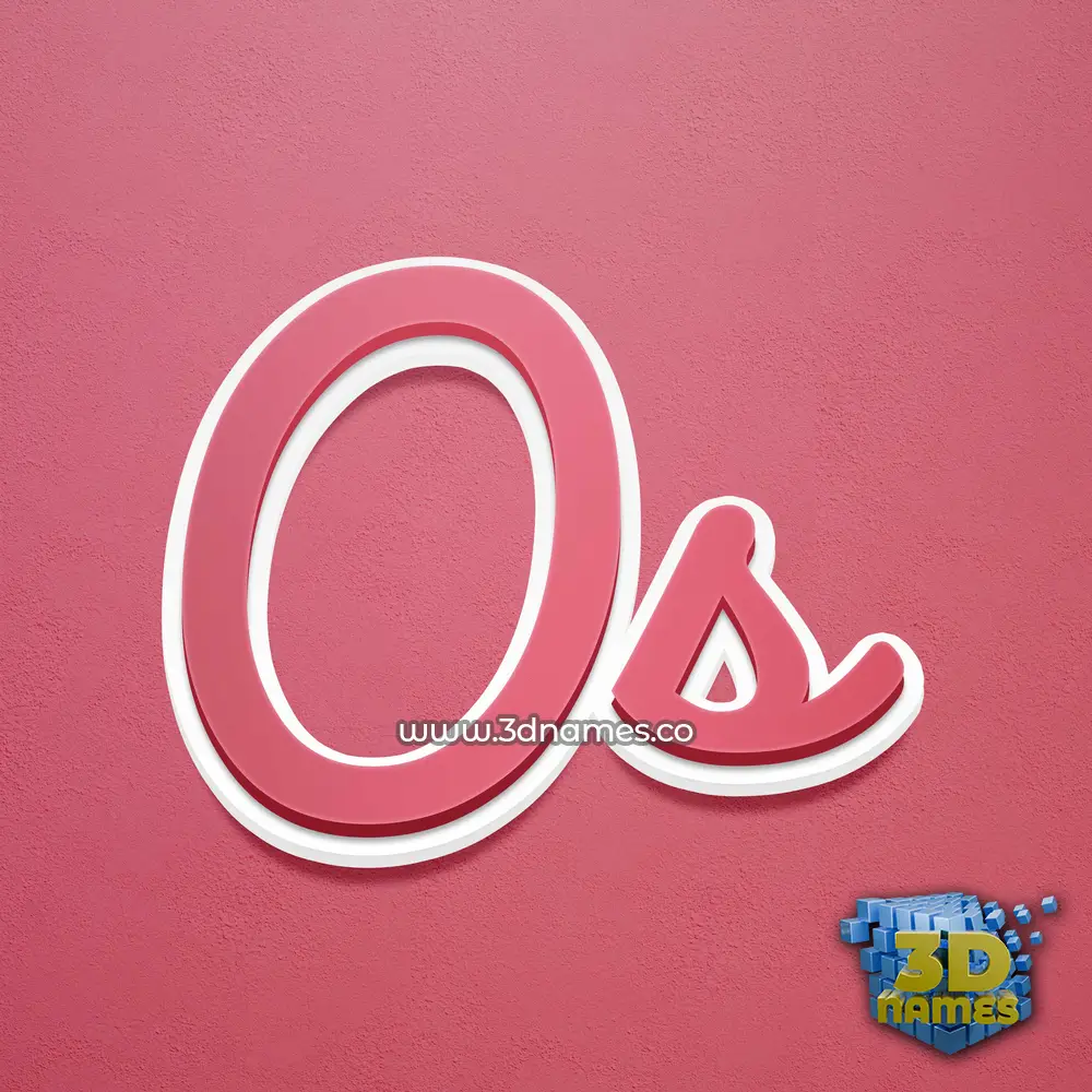 os in Red Scribble style - 3D name wallpaper