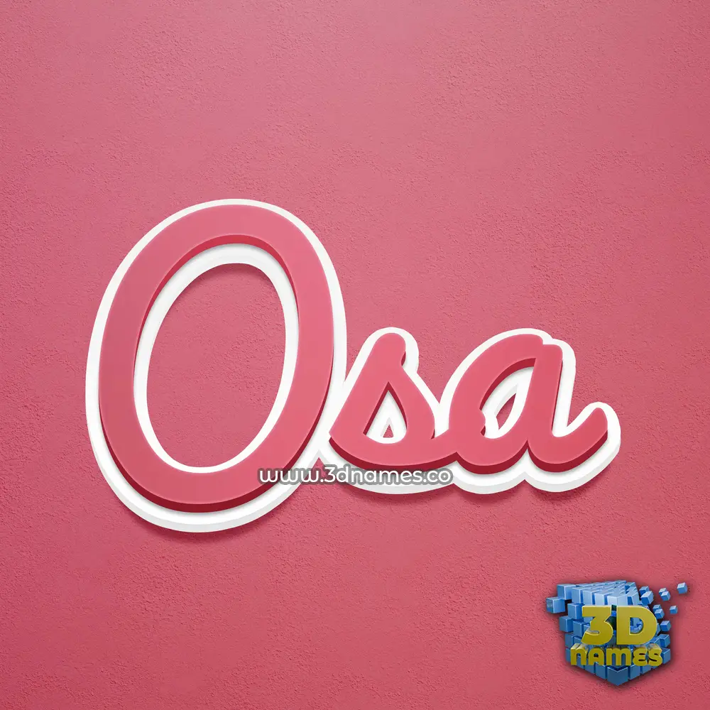 osa in Red Scribble style - 3D name wallpaper