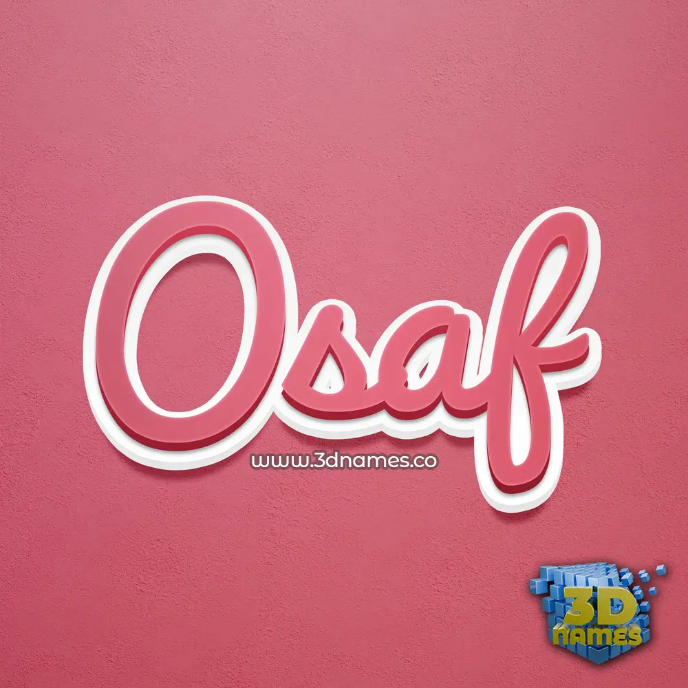 osaf in Red Scribble style - 3D name wallpaper