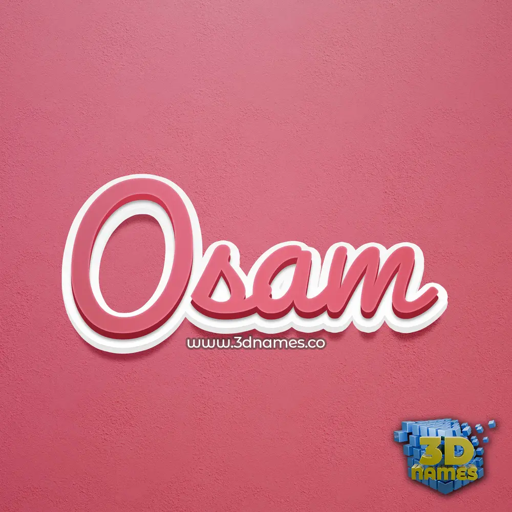 osam in Red Scribble style - 3D name wallpaper