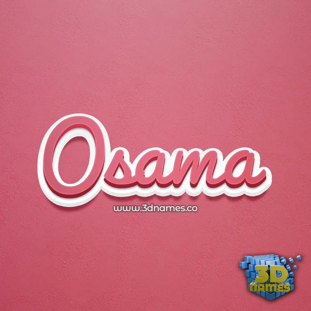 osama in Red Scribble style - 3D name wallpaper