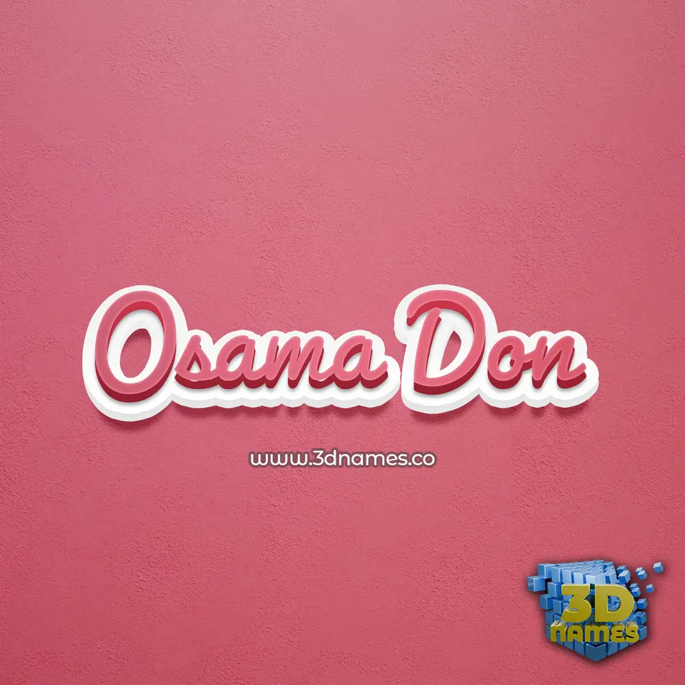 osama don in Red Scribble style - 3D name wallpaper