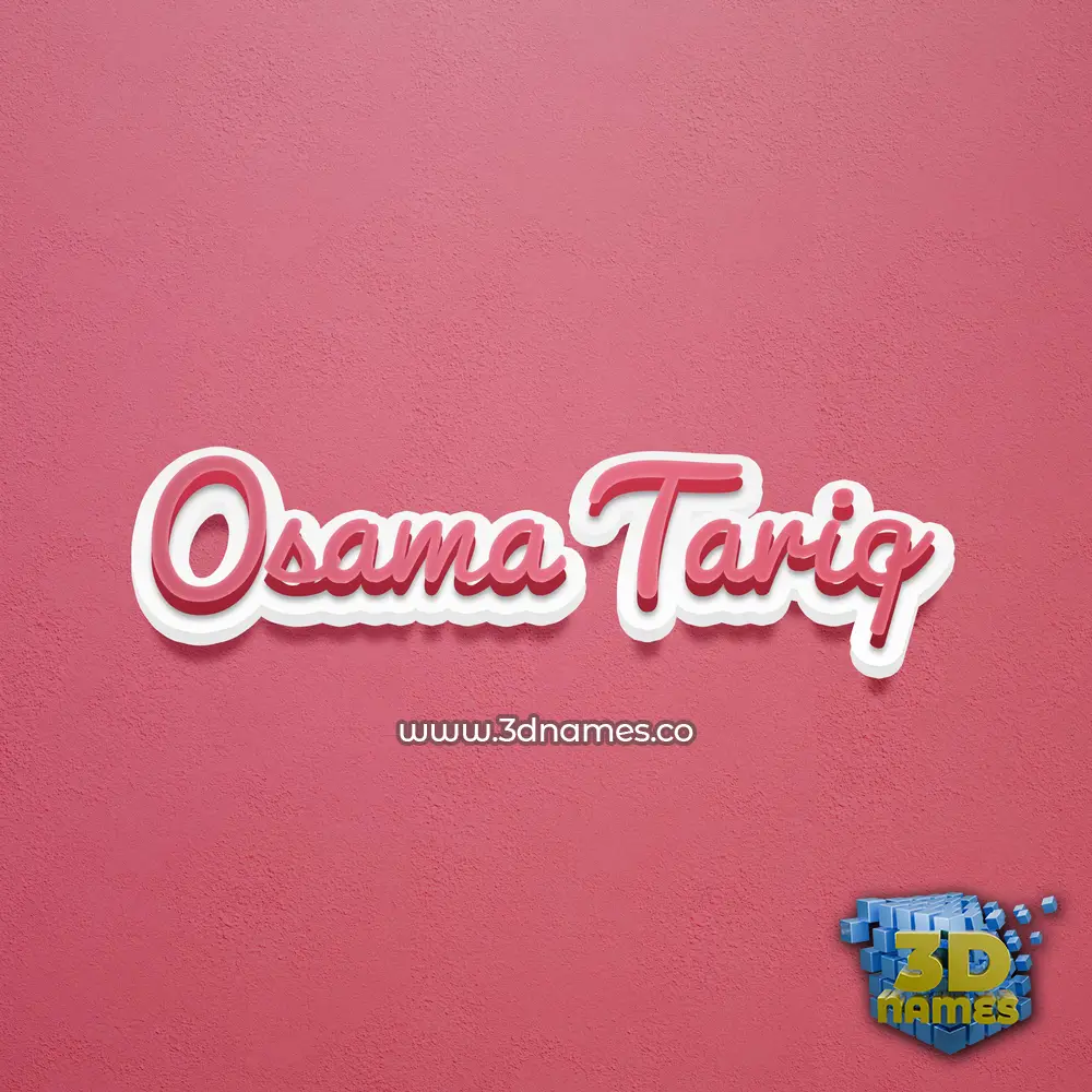 osama tariq in Red Scribble style - 3D name wallpaper