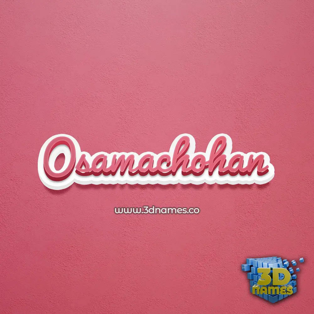 osamachohan in Red Scribble style - 3D name wallpaper