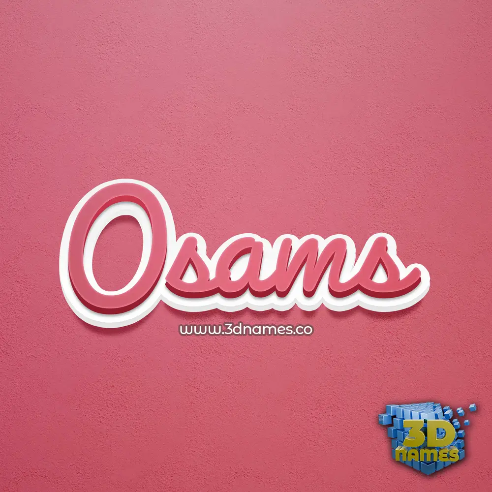 osams in Red Scribble style - 3D name wallpaper