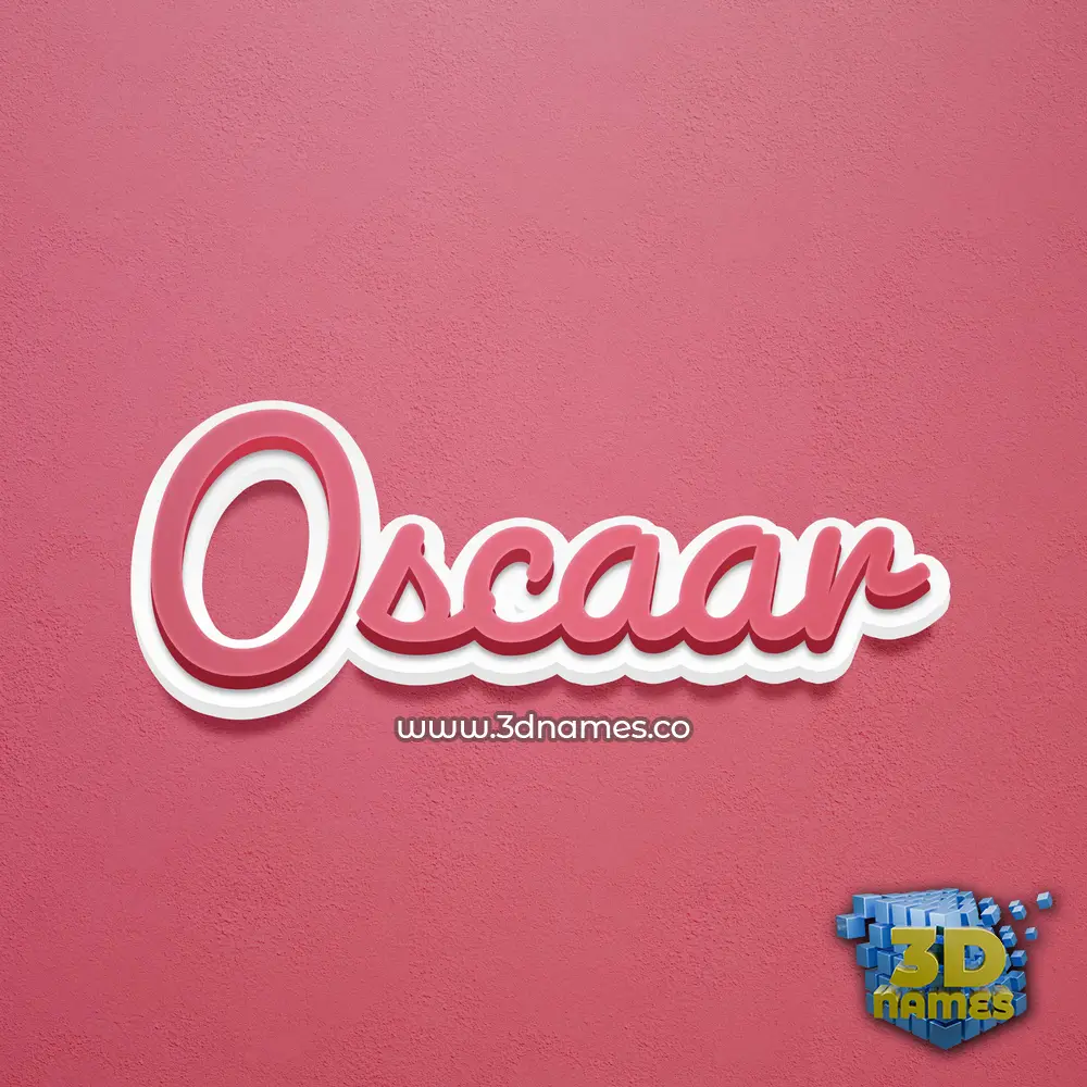 oscaar in Red Scribble style - 3D name wallpaper