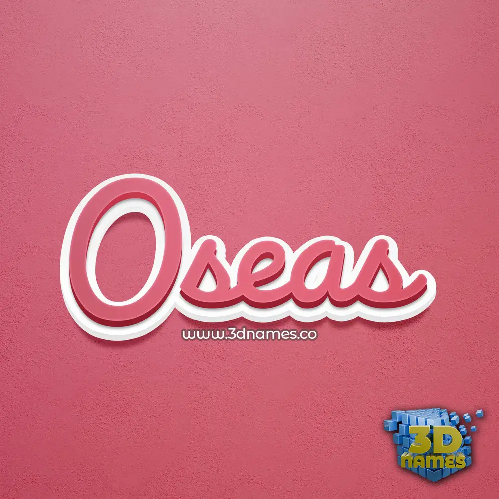 oseas in Red Scribble style - 3D name wallpaper