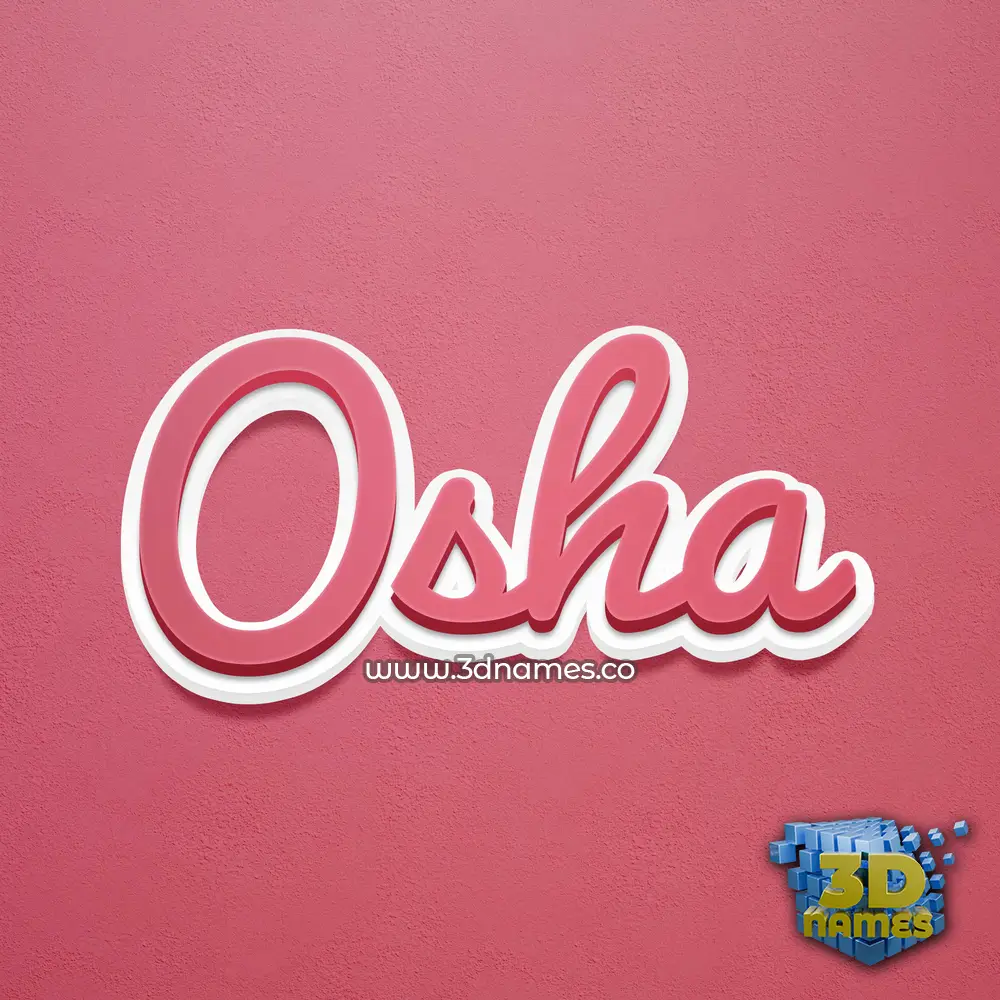 osha in Red Scribble style - 3D name wallpaper