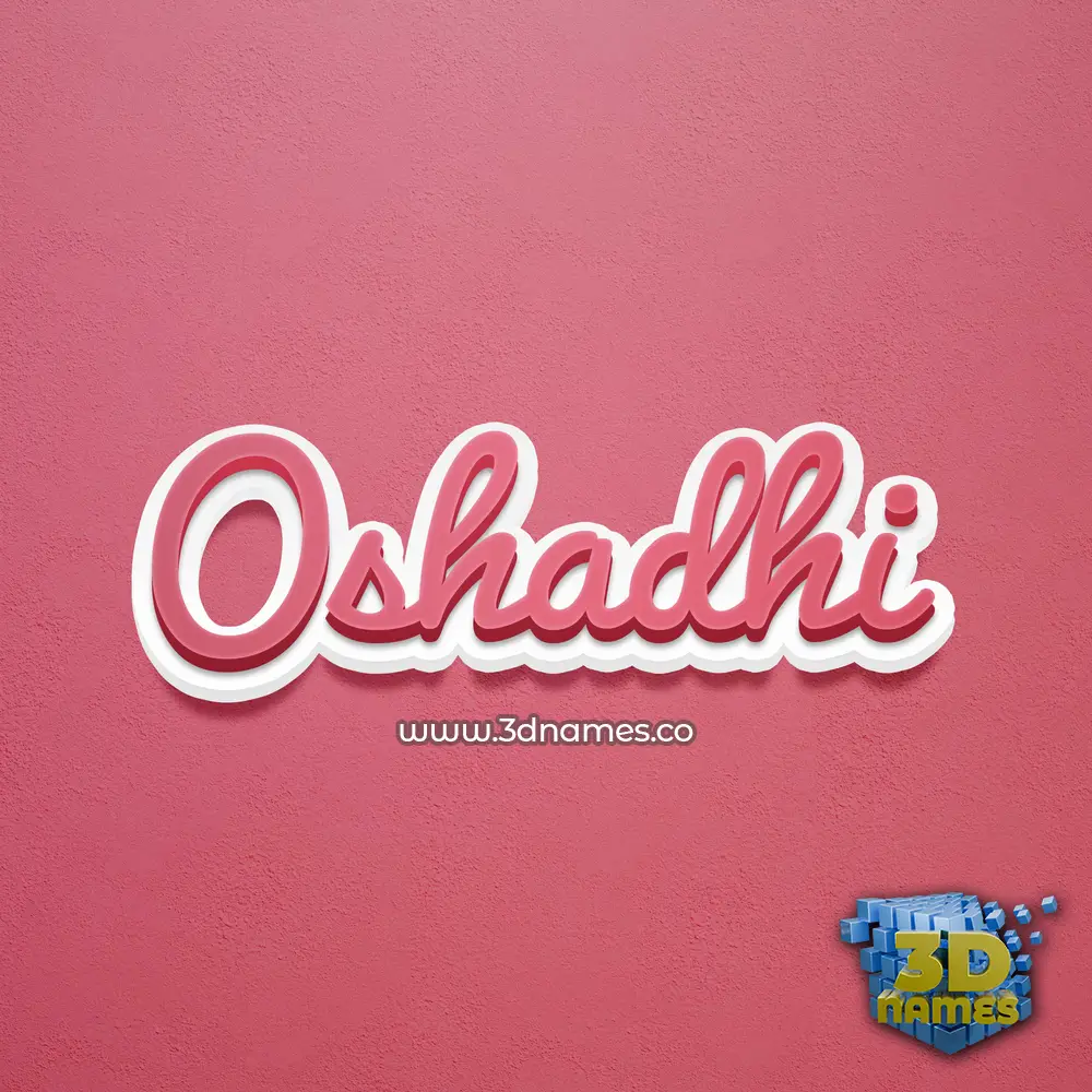oshadhi in Red Scribble style - 3D name wallpaper