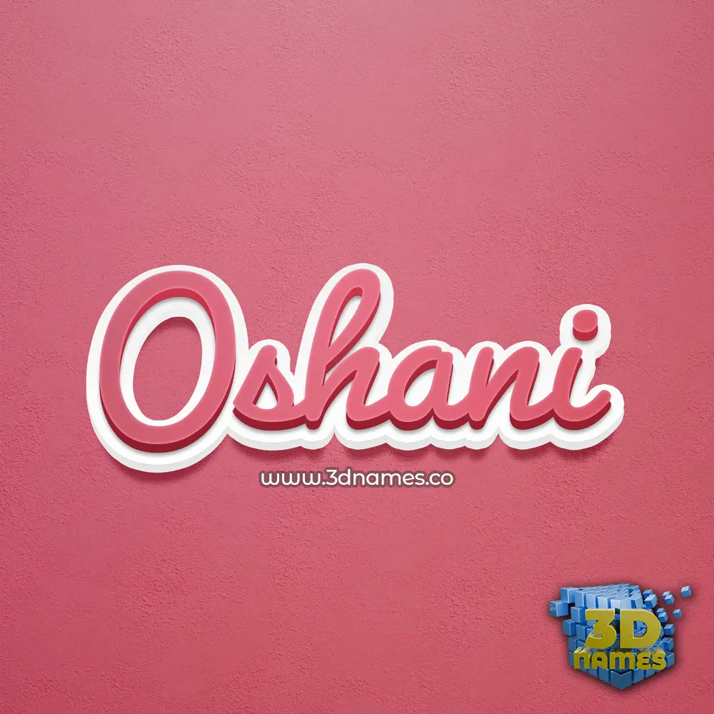 oshani in Red Scribble style - 3D name wallpaper