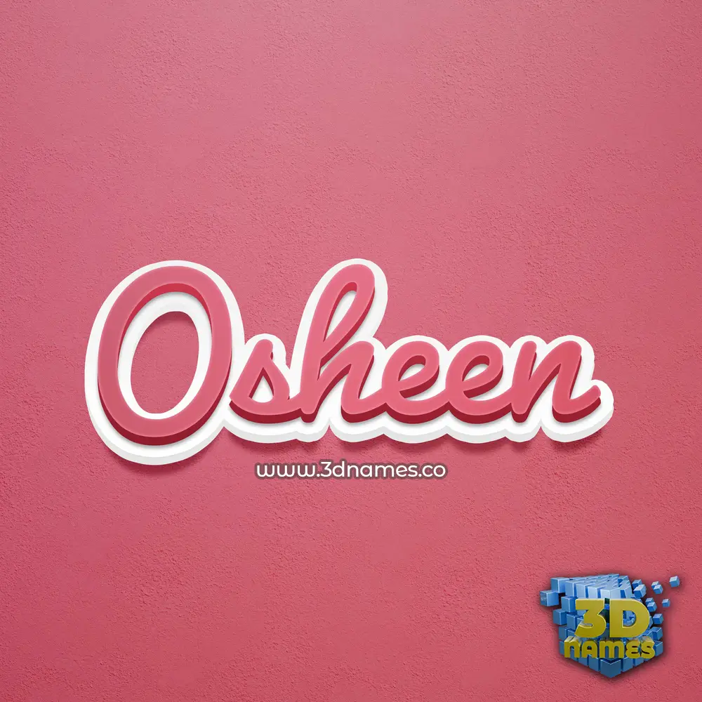 osheen in Red Scribble style - 3D name wallpaper