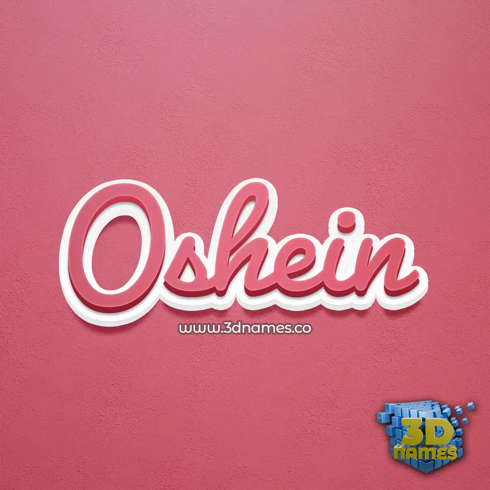 oshein in Red Scribble style - 3D name wallpaper