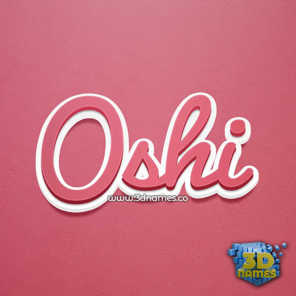 oshi in Red Scribble style - 3D name wallpaper