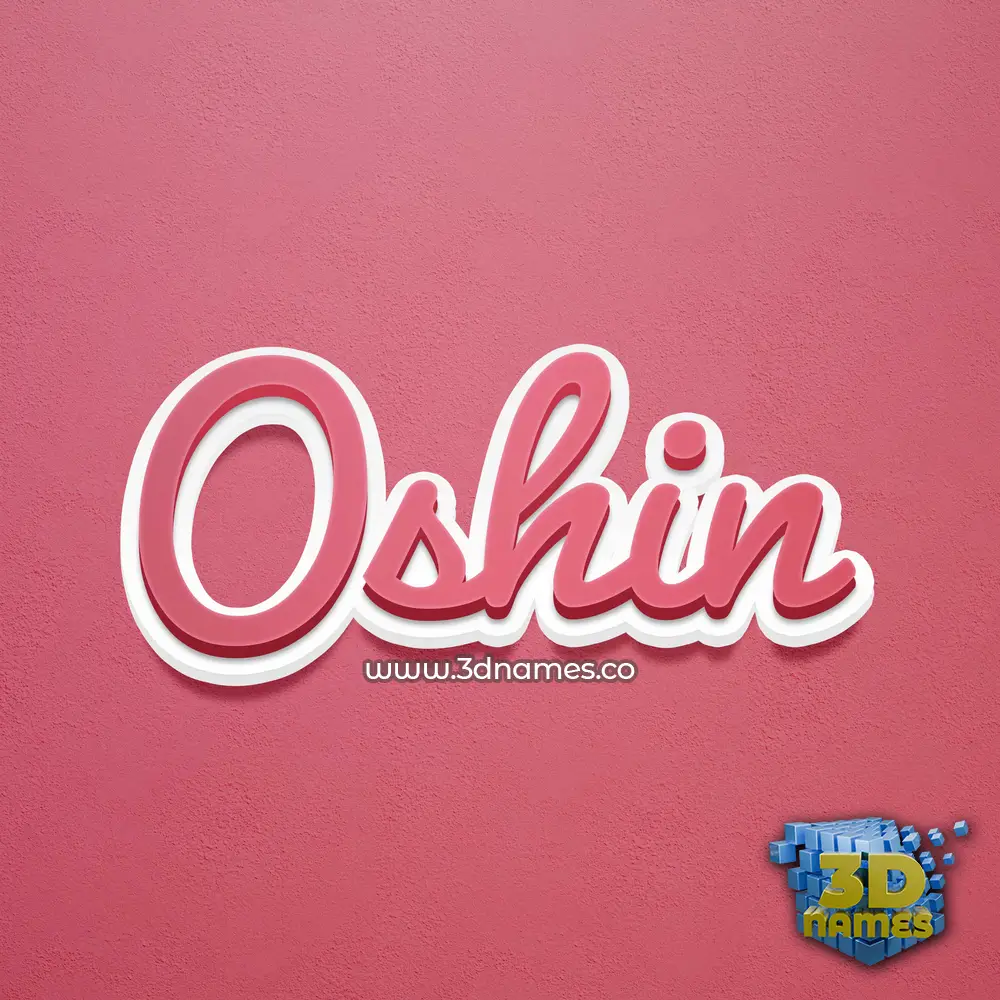 oshin in Red Scribble style - 3D name wallpaper