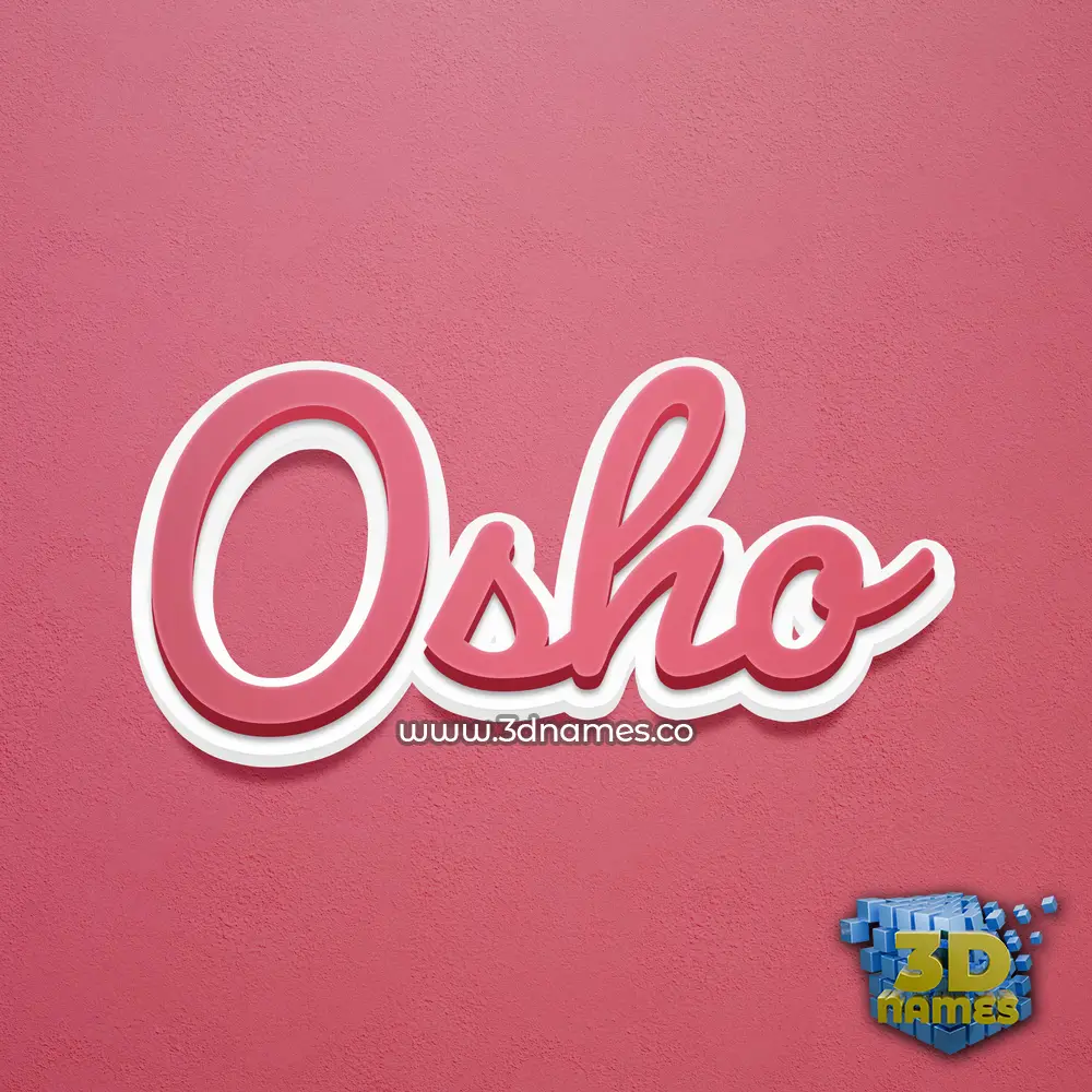 osho in Red Scribble style - 3D name wallpaper