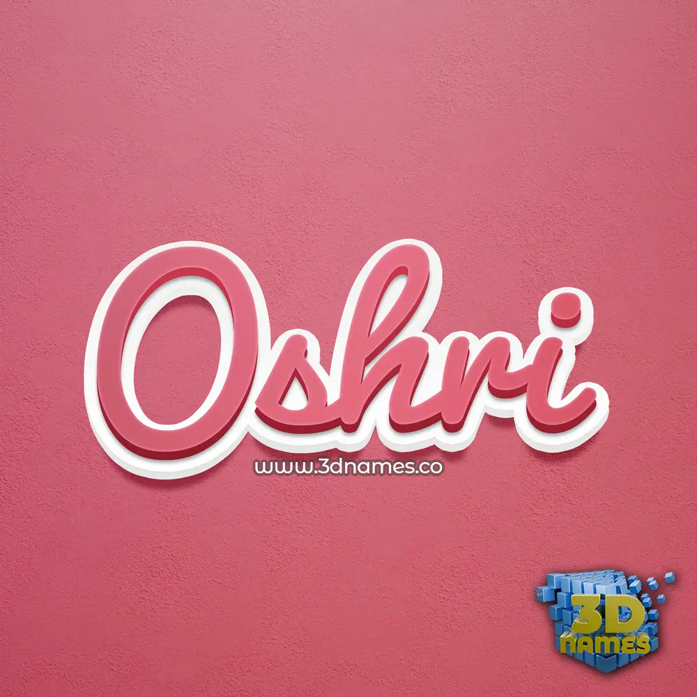 oshri in Red Scribble style - 3D name wallpaper