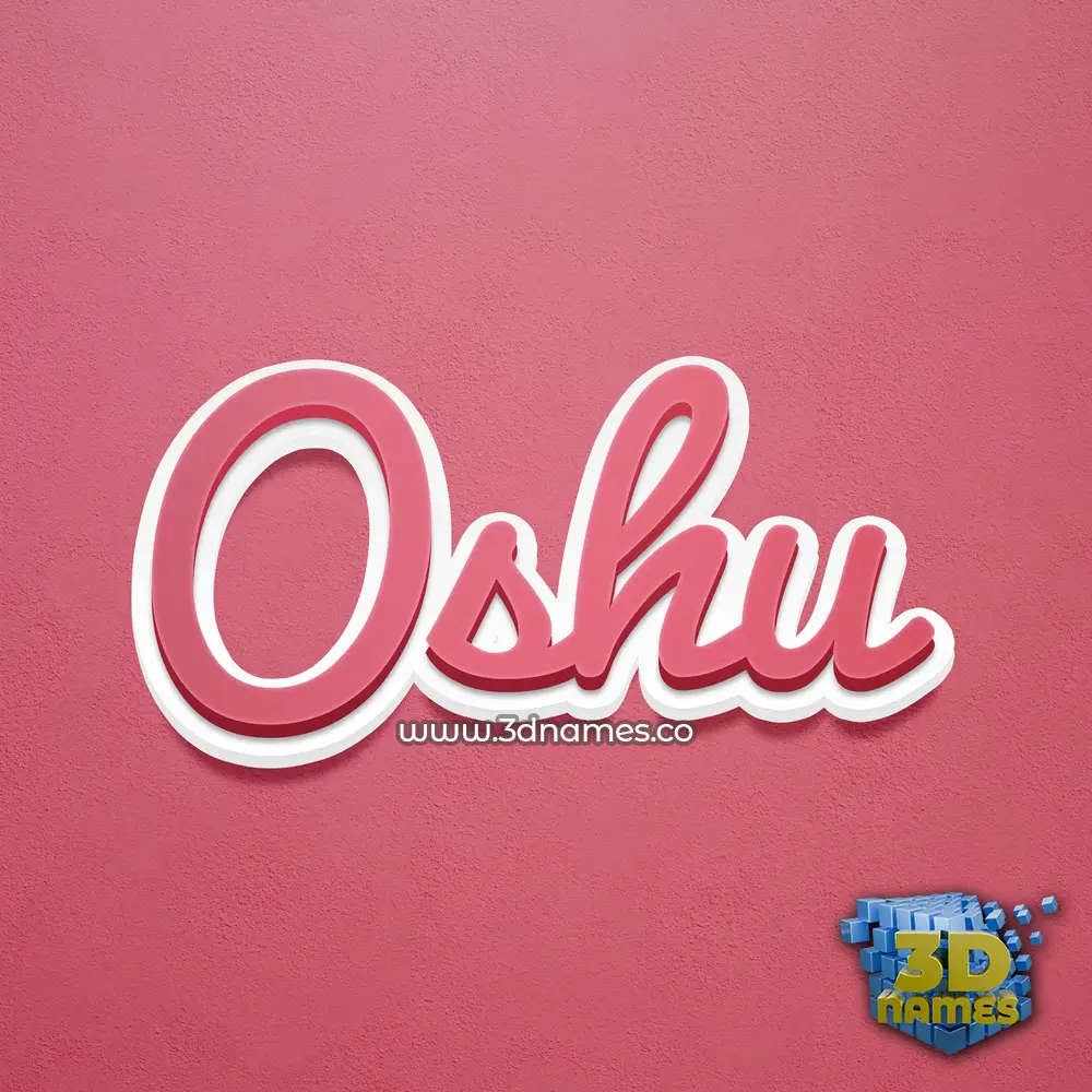 oshu in Red Scribble style - 3D name wallpaper