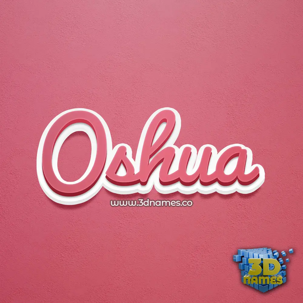 oshua in Red Scribble style - 3D name wallpaper
