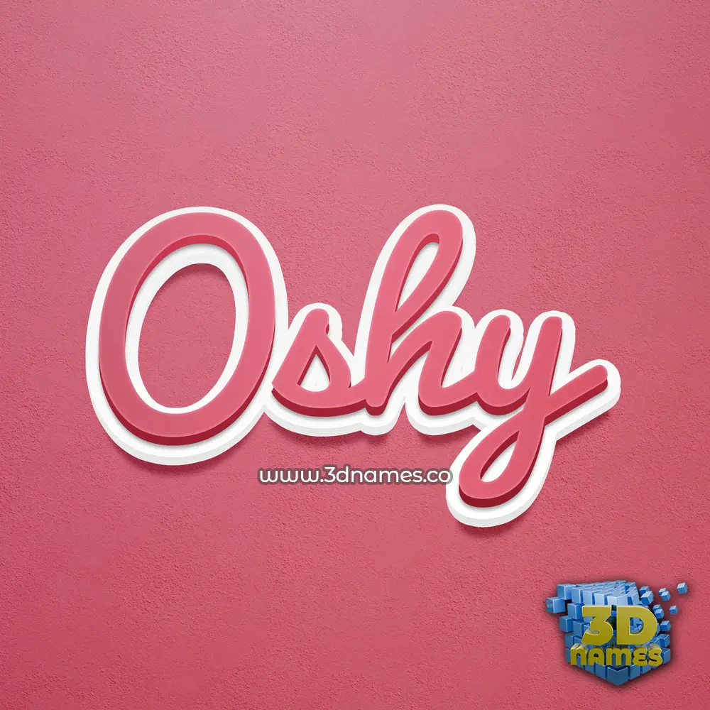oshy in Red Scribble style - 3D name wallpaper