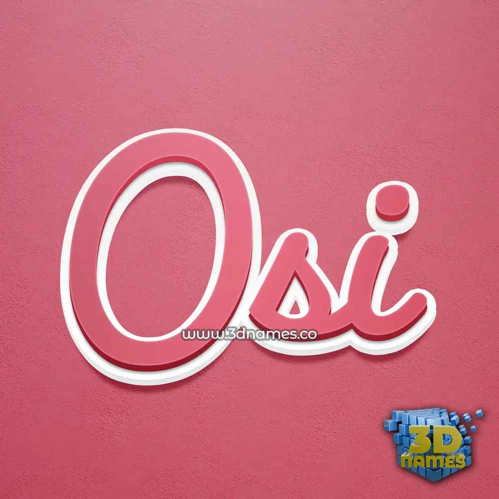 osi in Red Scribble style - 3D name wallpaper