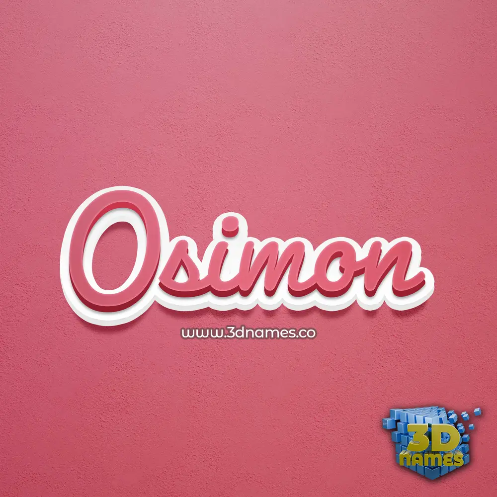 osimon in Red Scribble style - 3D name wallpaper
