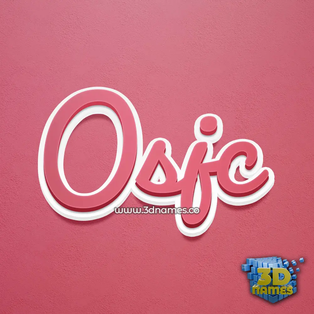 osjc in Red Scribble style - 3D name wallpaper