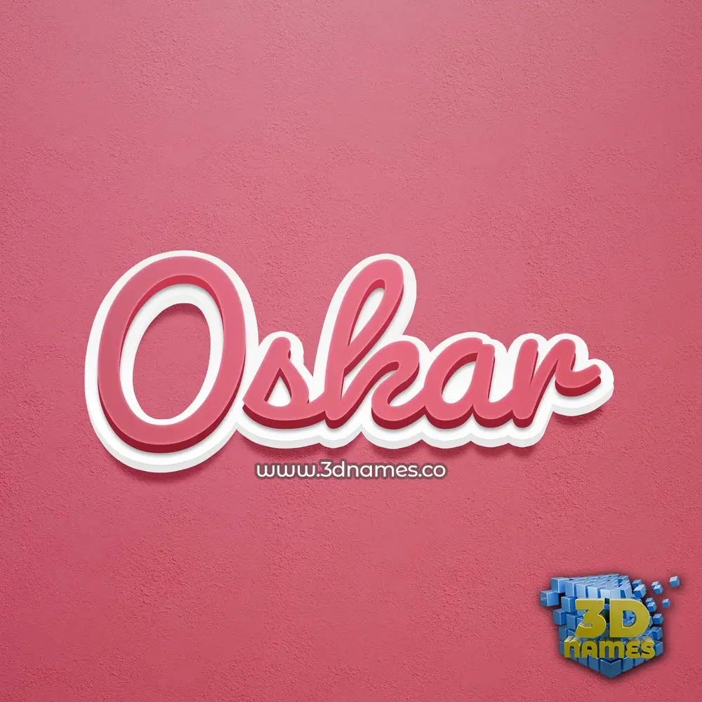 oskar in Red Scribble style - 3D name wallpaper