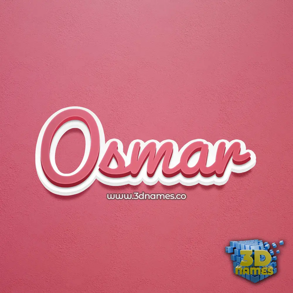 osmar in Red Scribble style - 3D name wallpaper
