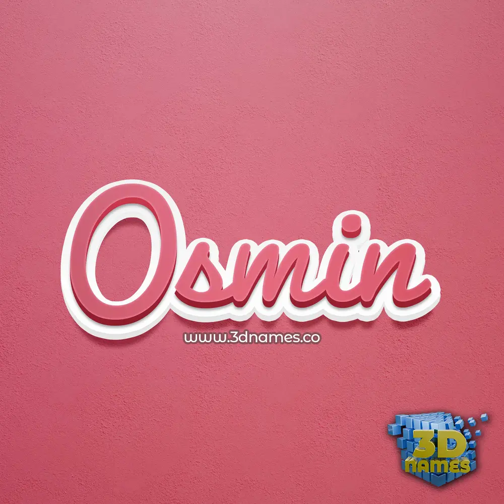 osmin in Red Scribble style - 3D name wallpaper