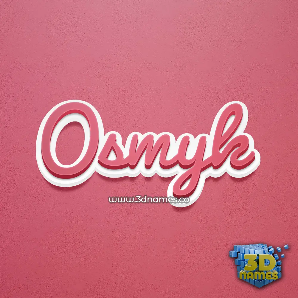 osmyk in Red Scribble style - 3D name wallpaper