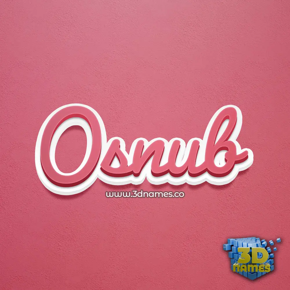 osnub in Red Scribble style - 3D name wallpaper