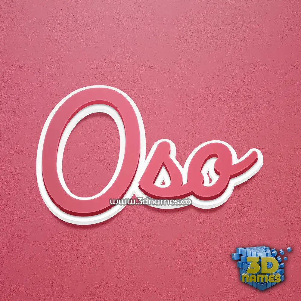 oso in Red Scribble style - 3D name wallpaper