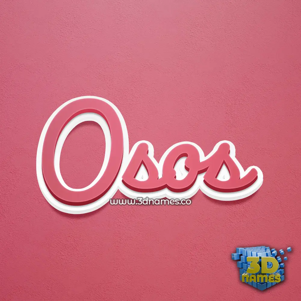 osos in Red Scribble style - 3D name wallpaper