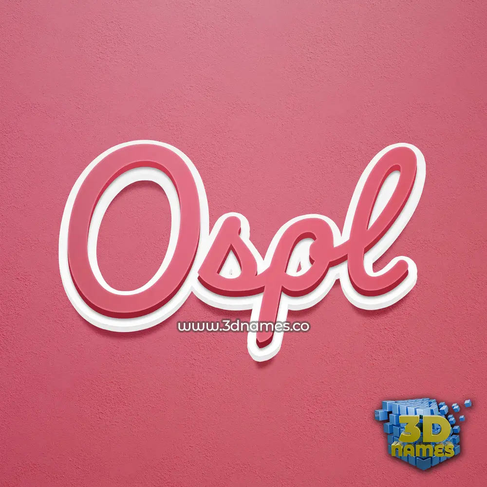 ospl in Red Scribble style - 3D name wallpaper