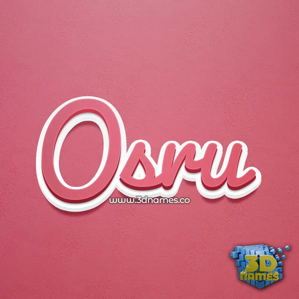 osru in Red Scribble style - 3D name wallpaper