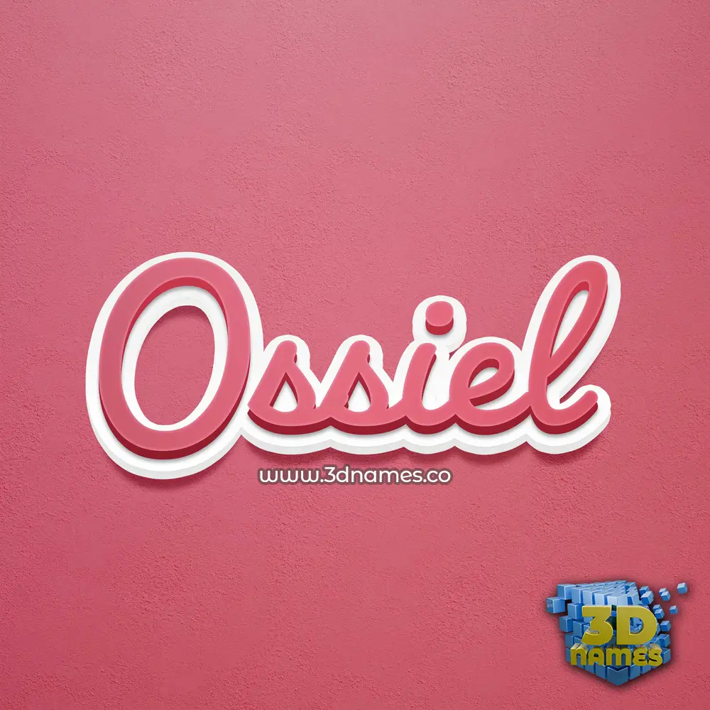 ossiel in Red Scribble style - 3D name wallpaper