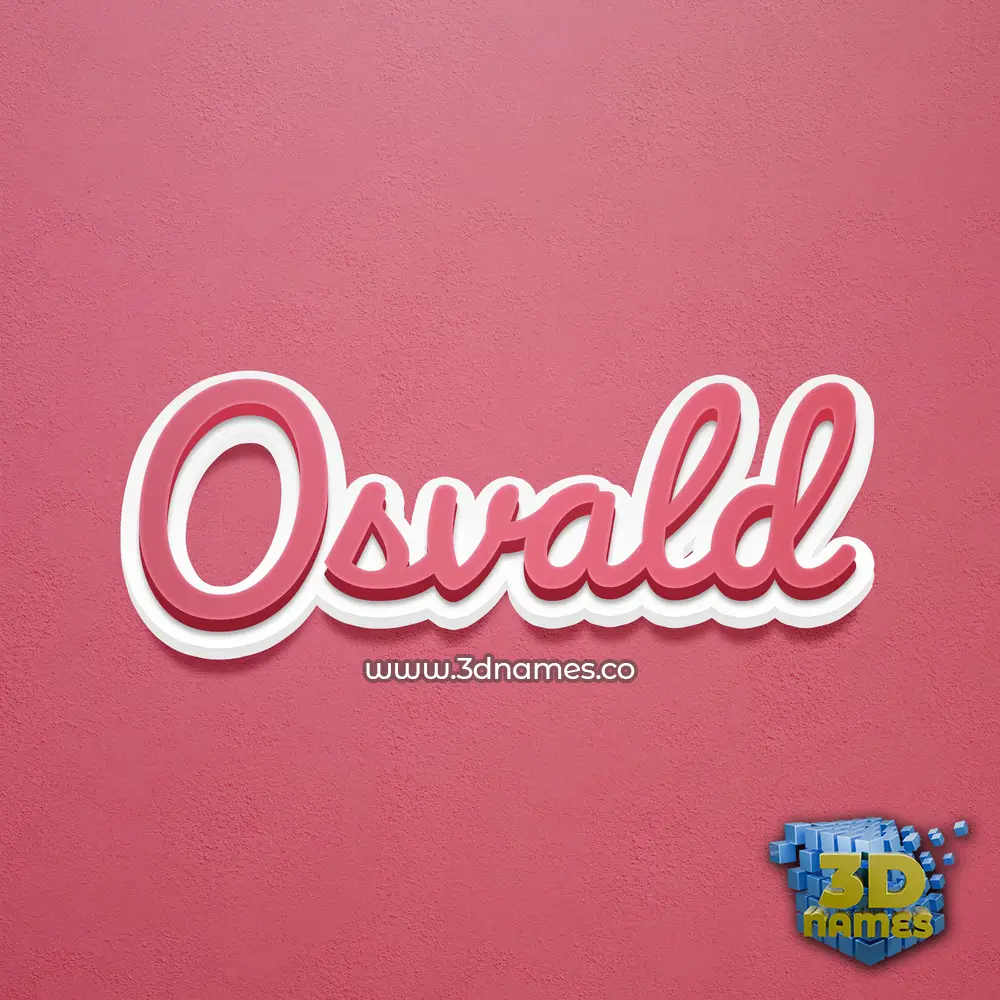 osvald in Red Scribble style - 3D name wallpaper