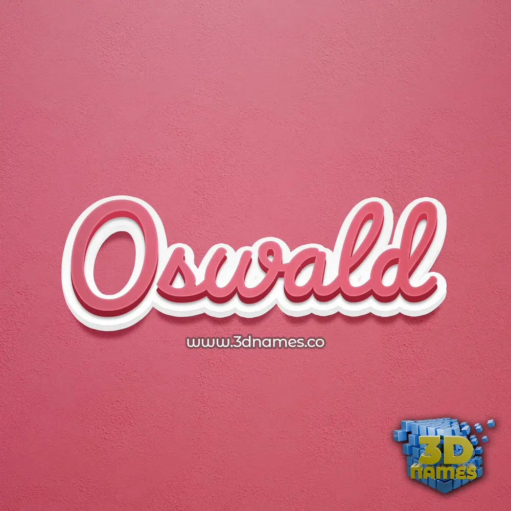 oswald in Red Scribble style - 3D name wallpaper