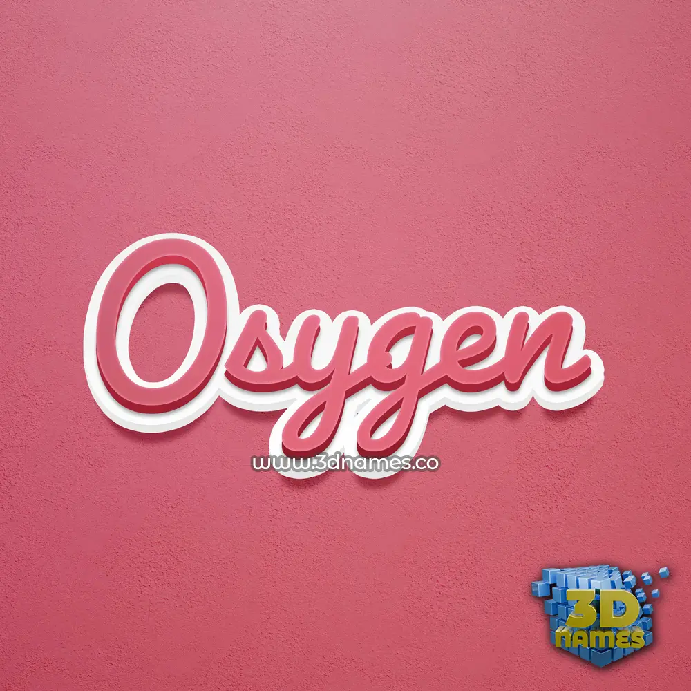 osygen in Red Scribble style - 3D name wallpaper
