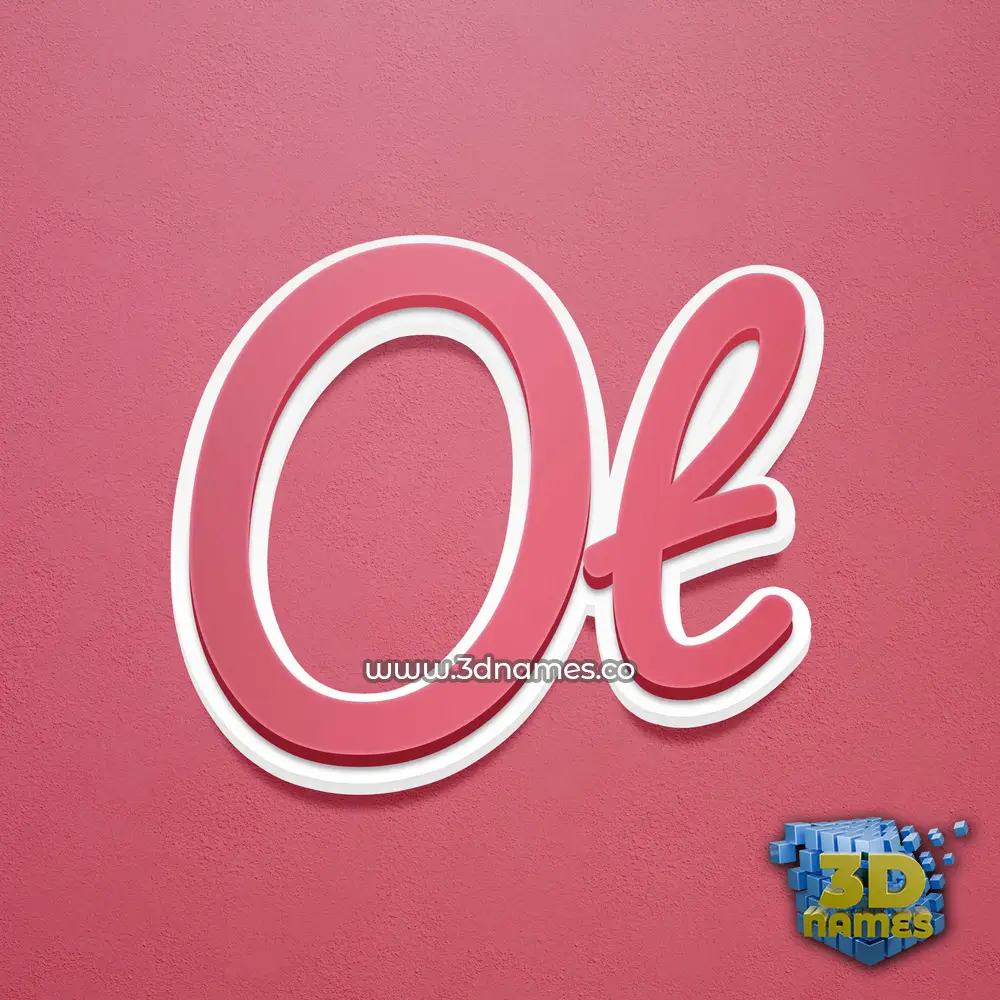 ot in Red Scribble style - 3D name wallpaper