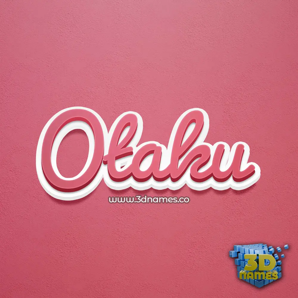 otaku in Red Scribble style - 3D name wallpaper