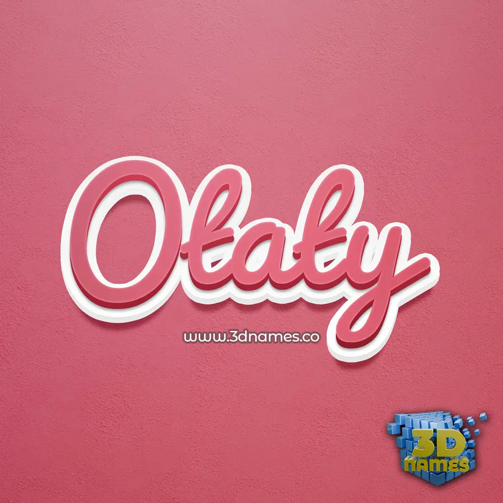 otaty in Red Scribble style - 3D name wallpaper