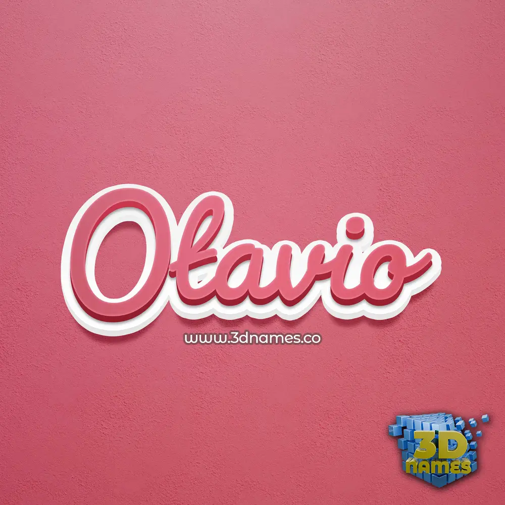 otavio in Red Scribble style - 3D name wallpaper