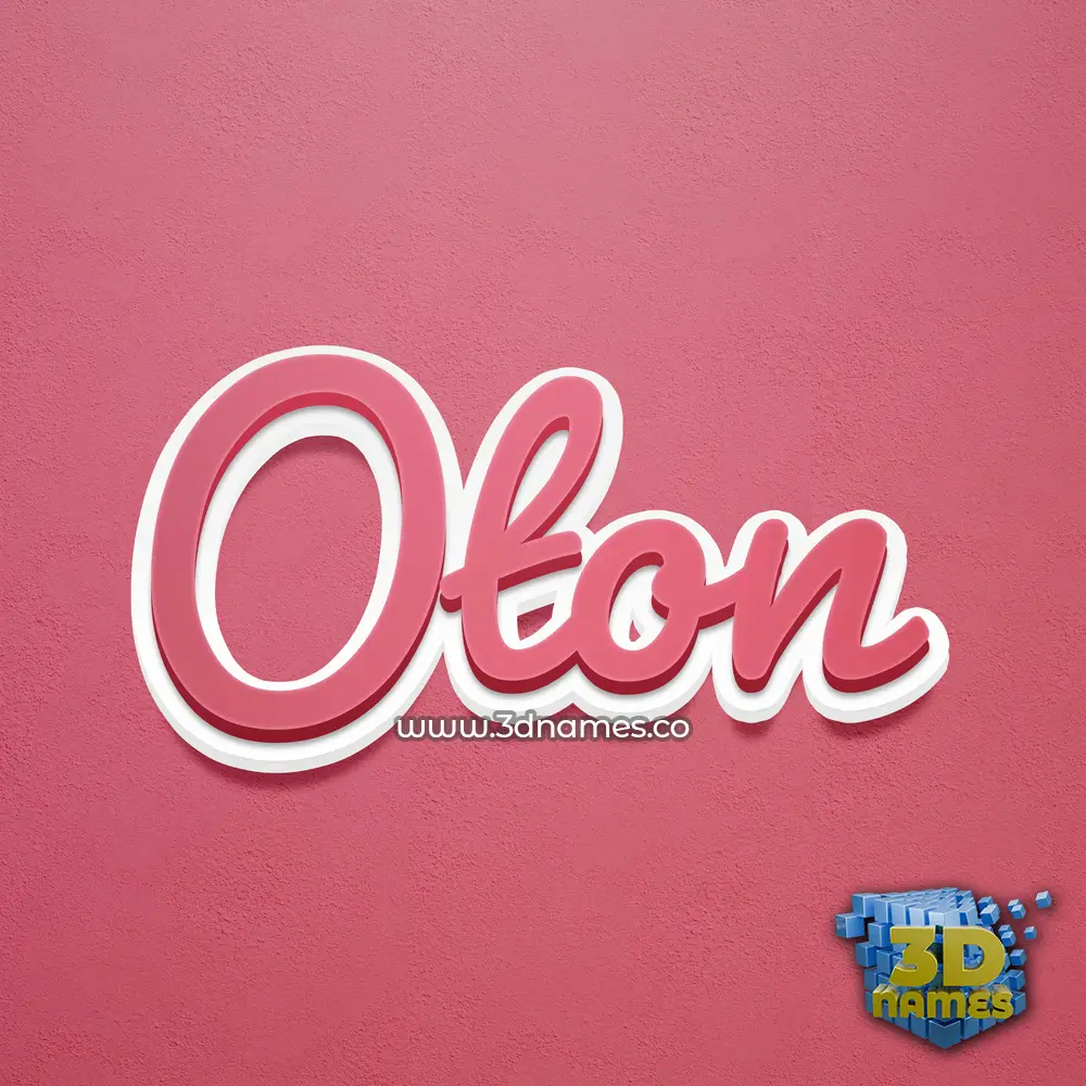 oton in Red Scribble style - 3D name wallpaper