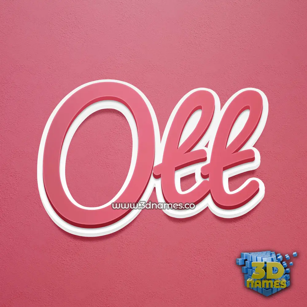ott in Red Scribble style - 3D name wallpaper