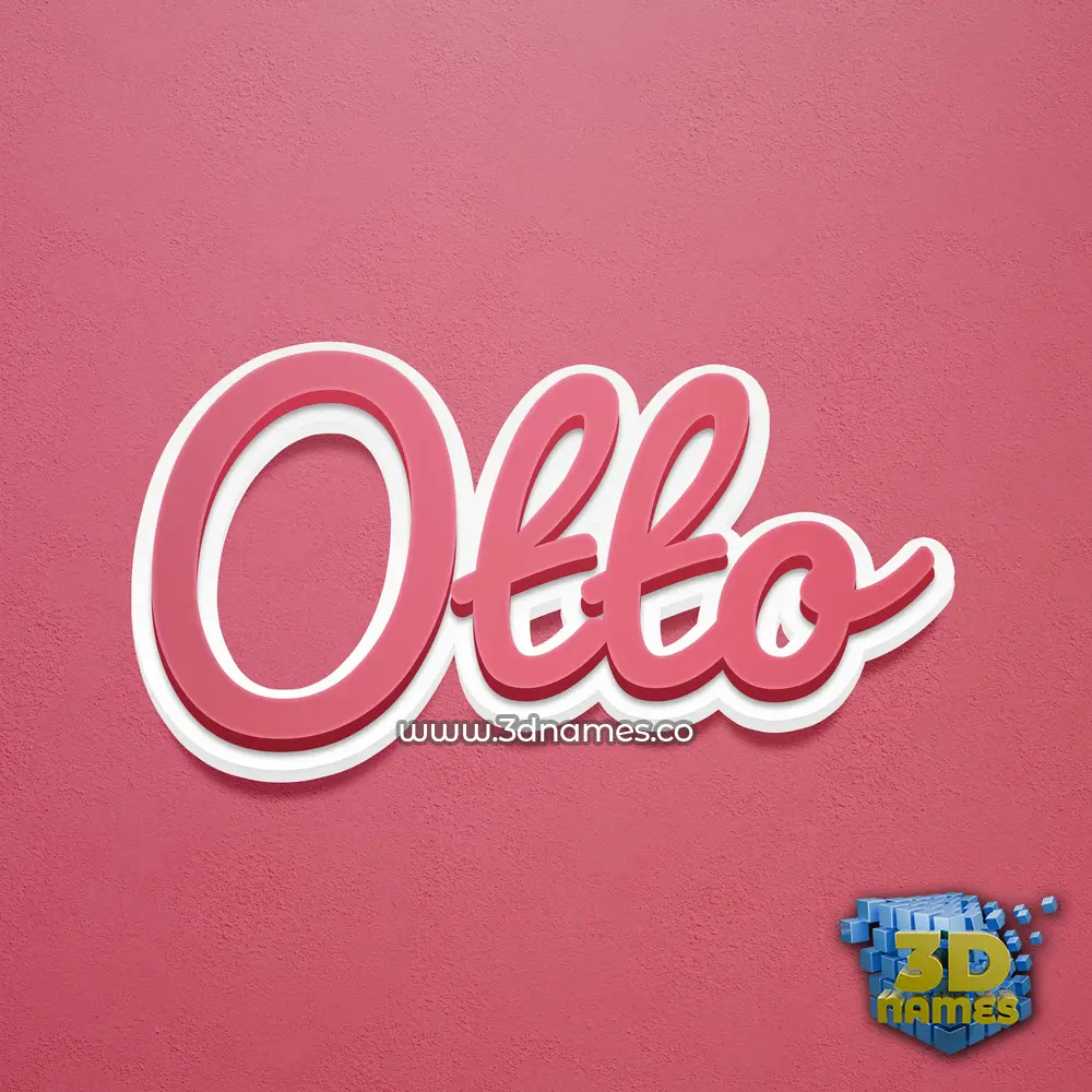 otto in Red Scribble style - 3D name wallpaper