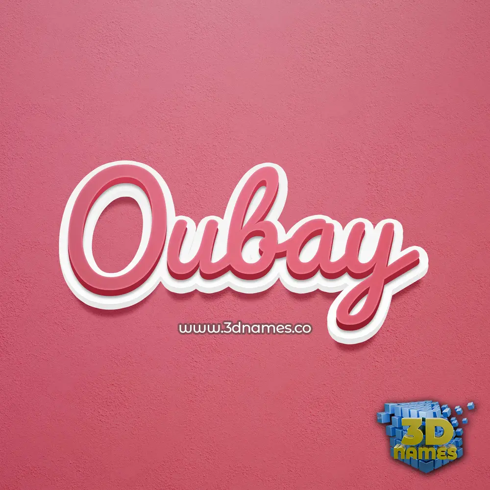 oubay in Red Scribble style - 3D name wallpaper
