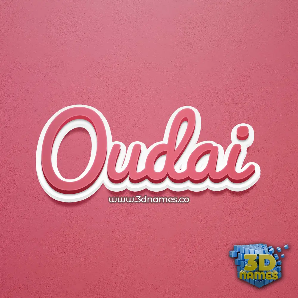 oudai in Red Scribble style - 3D name wallpaper