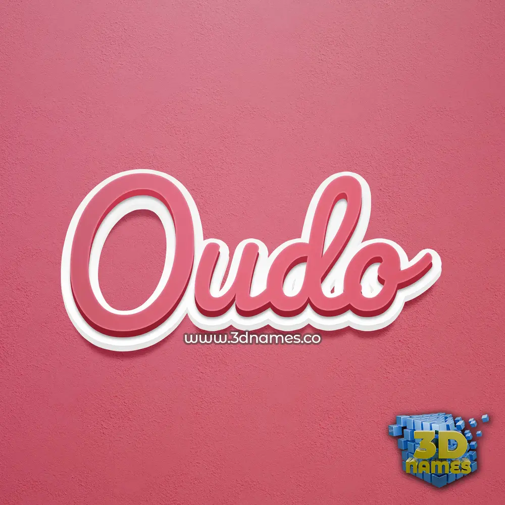 oudo in Red Scribble style - 3D name wallpaper