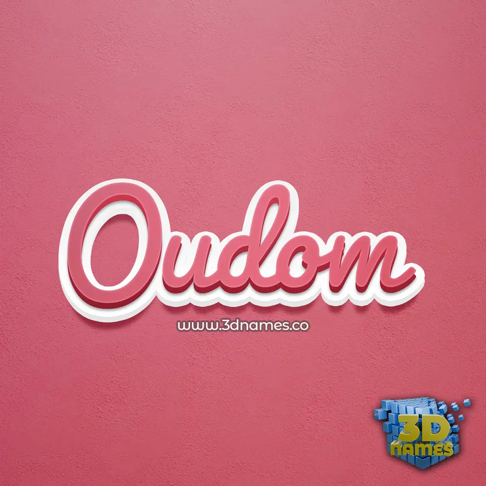 oudom in Red Scribble style - 3D name wallpaper